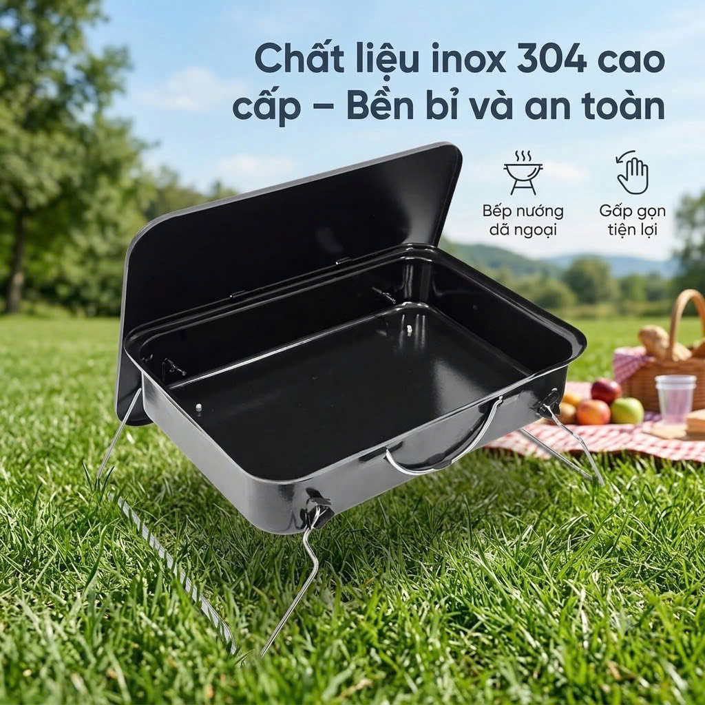 Bếp Than Di Động Có Nắp Kèm Vỉ Nướng La Fonte_thumbnail_2