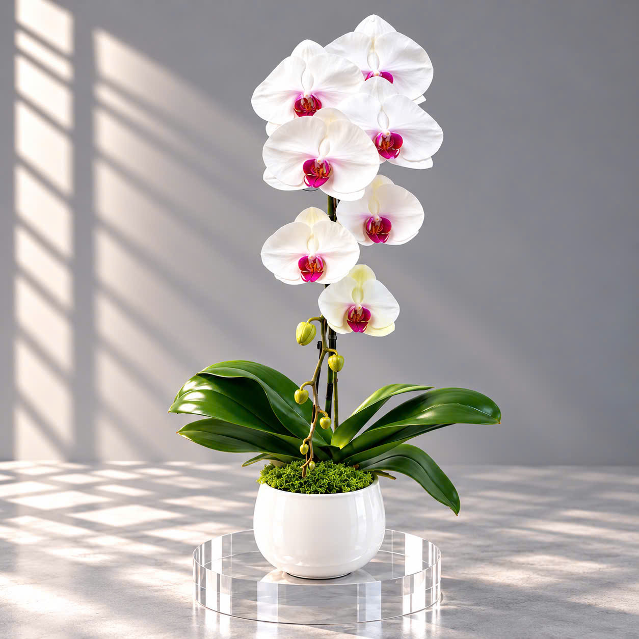 ✨Chậu 1 Cây Lan Hồ Điệp Trắng – Biểu Tượng Của Sự Thanh Khiết Và Sang Trọng
