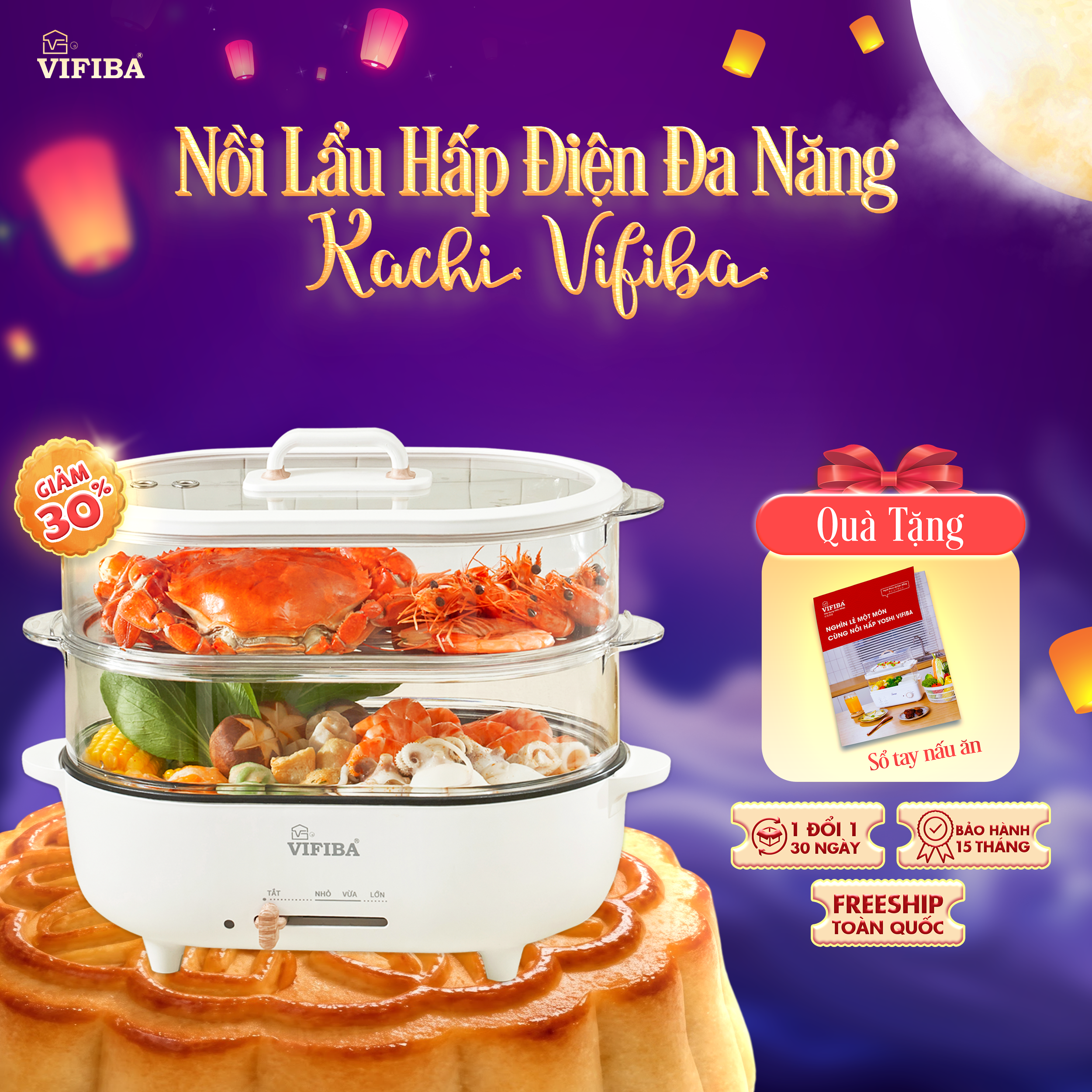 Nồi Lẩu Hấp Điện Kachi Vifiba 