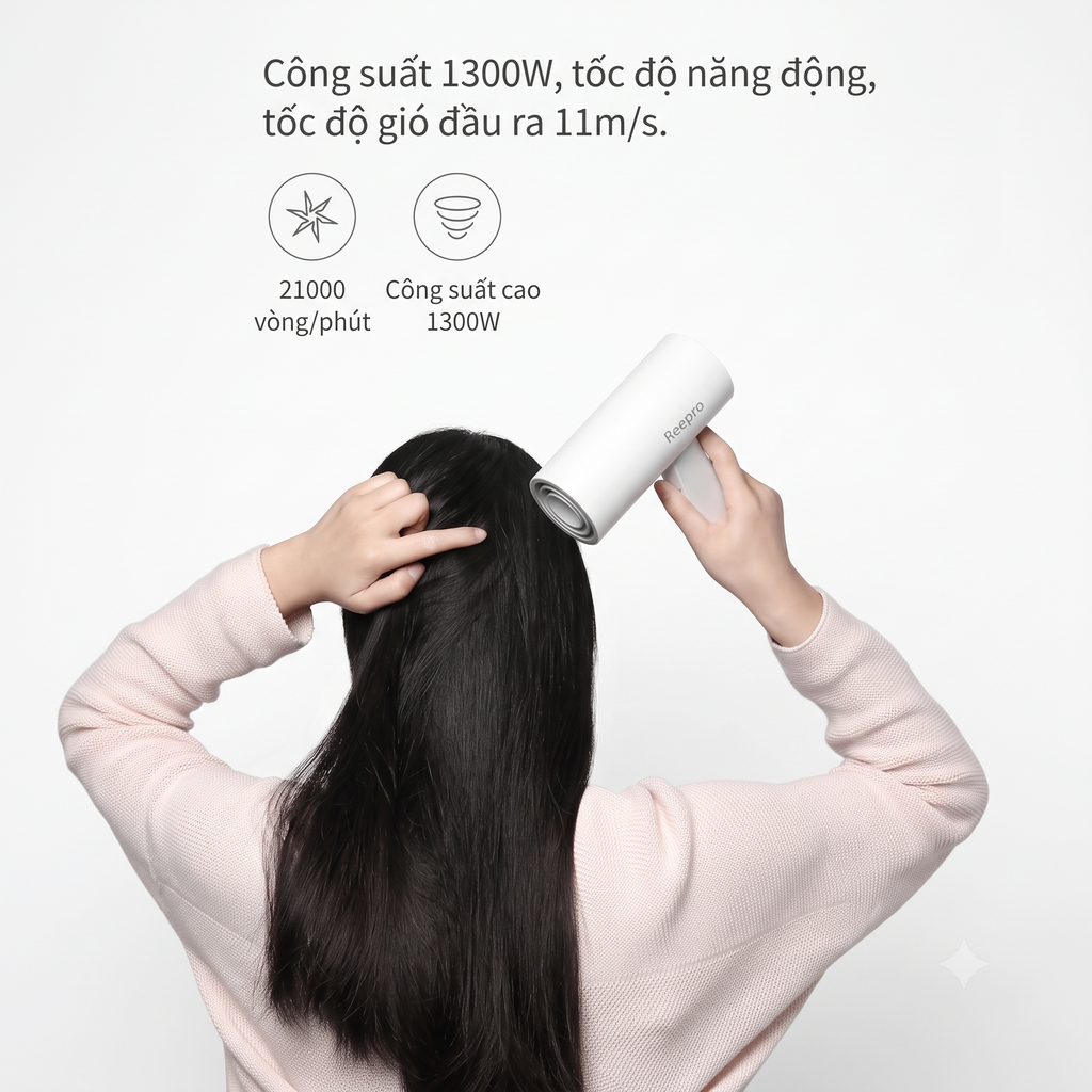 Máy Sấy Tóc Mini Gấp Gọn Ion Âm Reepro RP-HC04 1300W_thumbnail_6