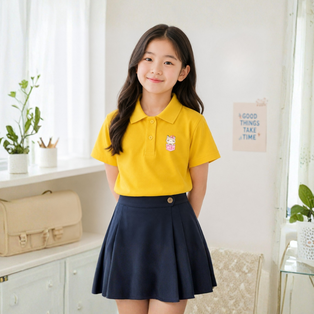 Áo polo bé gái in hình HỘP QUÀ MÈO CON - Loza Kids PL3648_thumbnail_5