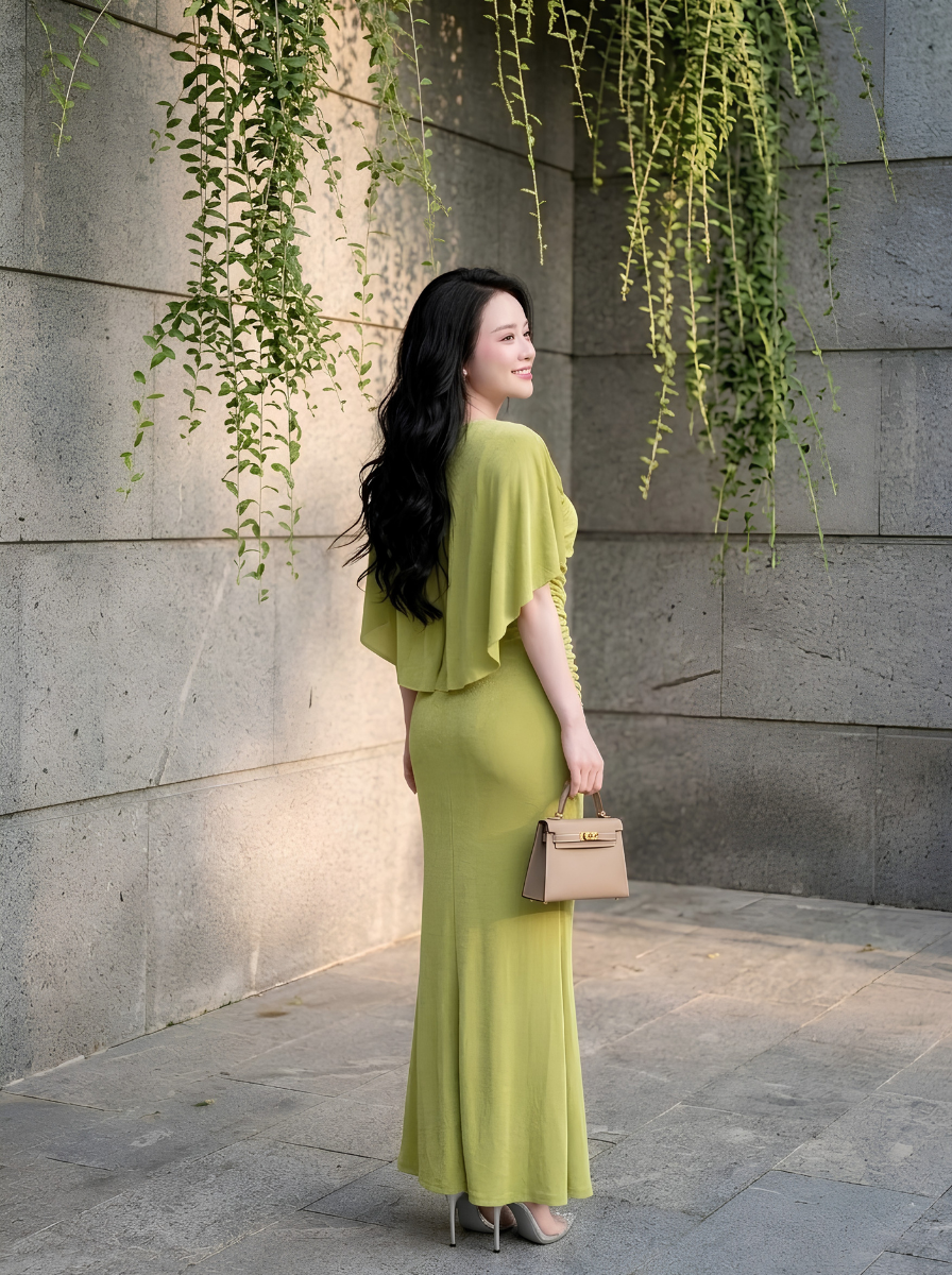 G63 - Đầm Cổ Vuông Tay Choàng Cánh Tiên Cao Cấp_thumbnail_14