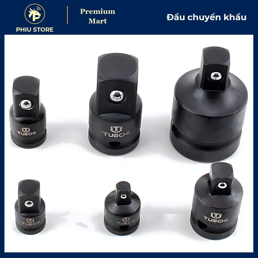 Bộ 6 Đầu Chuyển Khẩu Thép Đen - Chuyển Tuýp 1/2, 3/8, 1/4 Cao Cấp_thumbnail_2