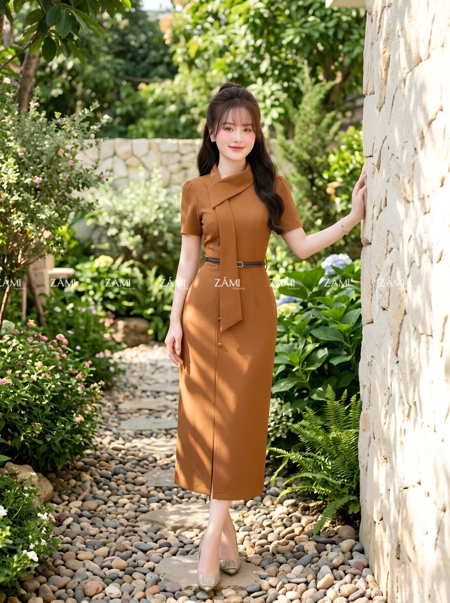 G55 - Đầm Cổ Lệch Cài Nơ Thanh Lịch_thumbnail_8