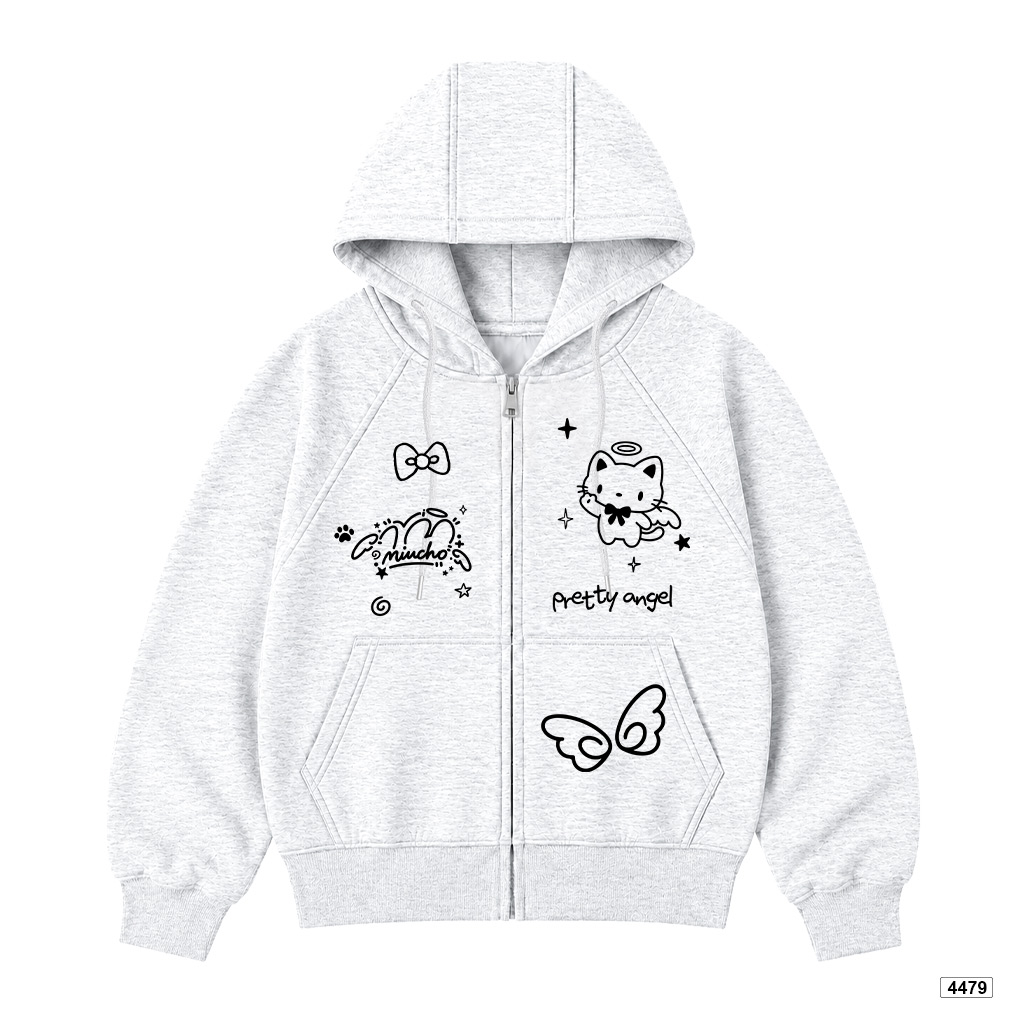 Áo hoodie zip Miucho form rộng basic nỉ 2 da 4479_thumbnail_8