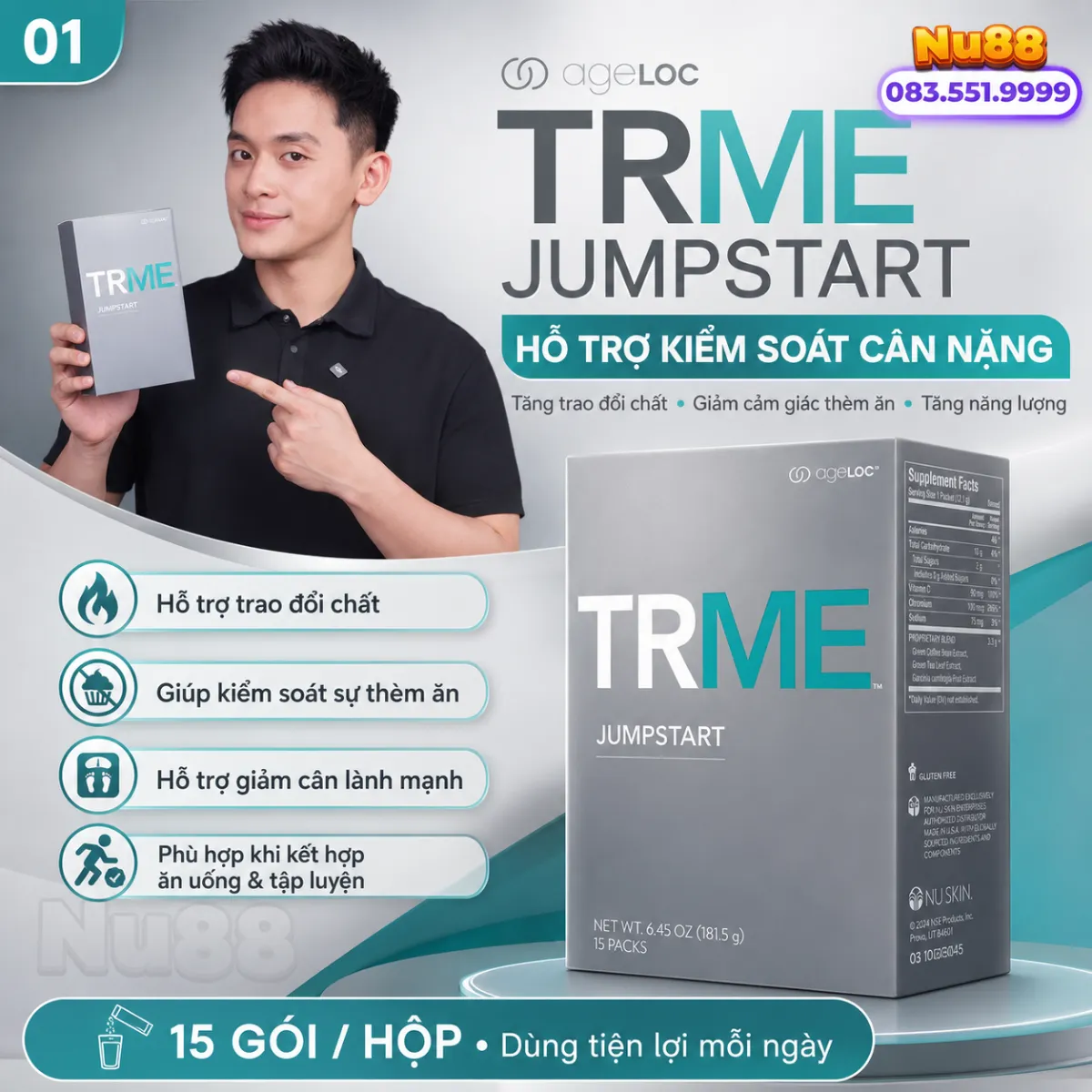 Bột uống ageLOC TRME Jumpstart hỗ trợ giảm cân - Bộ Giảm Cân TR Me Nuskin_thumbnail_2