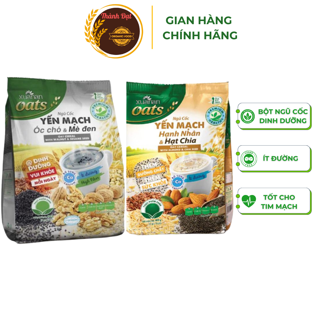 Ngũ cốc yến mạch óc chó & mè đen Xuân An bịch 400g_thumbnail_1