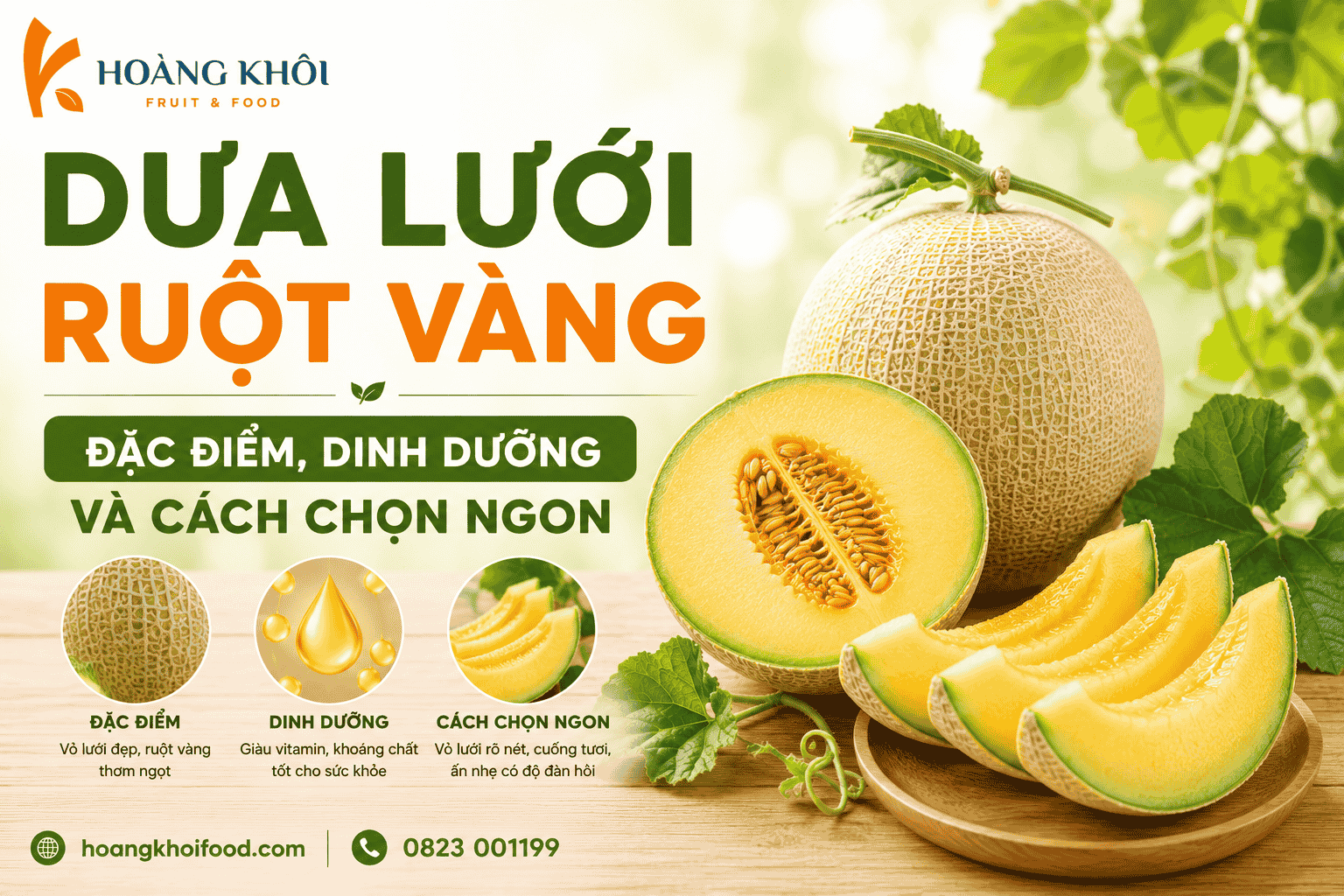 Dưa lưới ruột vàng – Đặc điểm, dinh dưỡng và cách chọn ngon