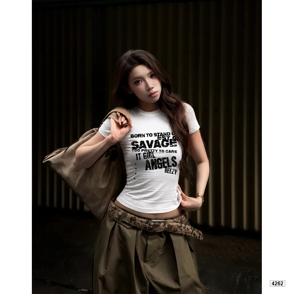 Baby tee form ôm dáng ngắn  ABD000374262 Beezy tay ngắn vải cotton thoáng mát cổ tròn  in mix_thumbnail_1
