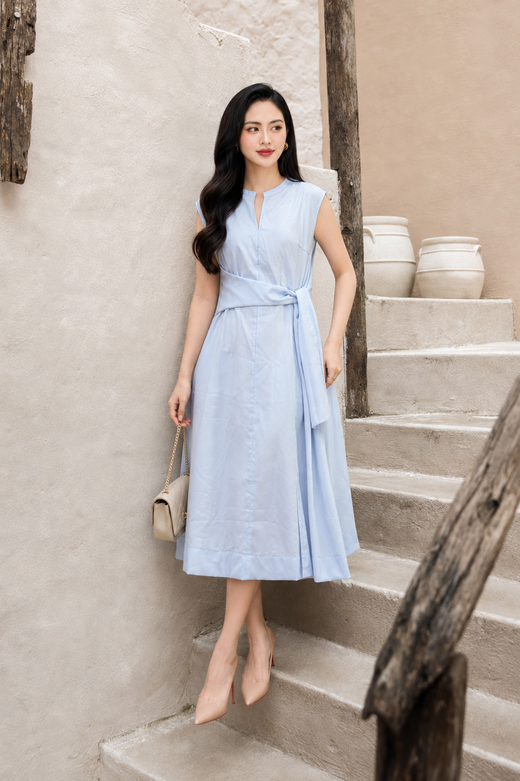 LV020 - VÁY XANH PASTEL