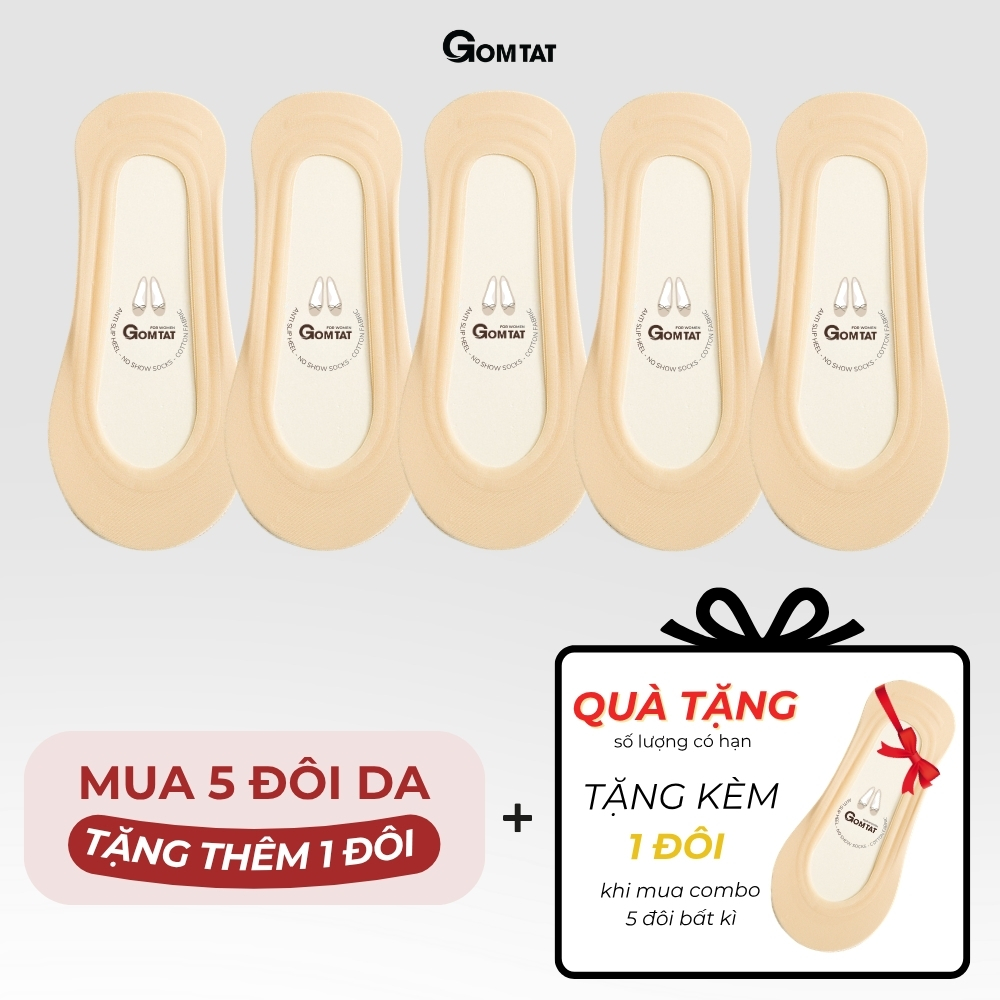 [DEAL QUÀ TẶNG] Tất búp bê nữ đi giày lười GOMTAT có đệm silicon chống tuột gót, thoáng mát mùa hè - TNBB_thumbnail_1