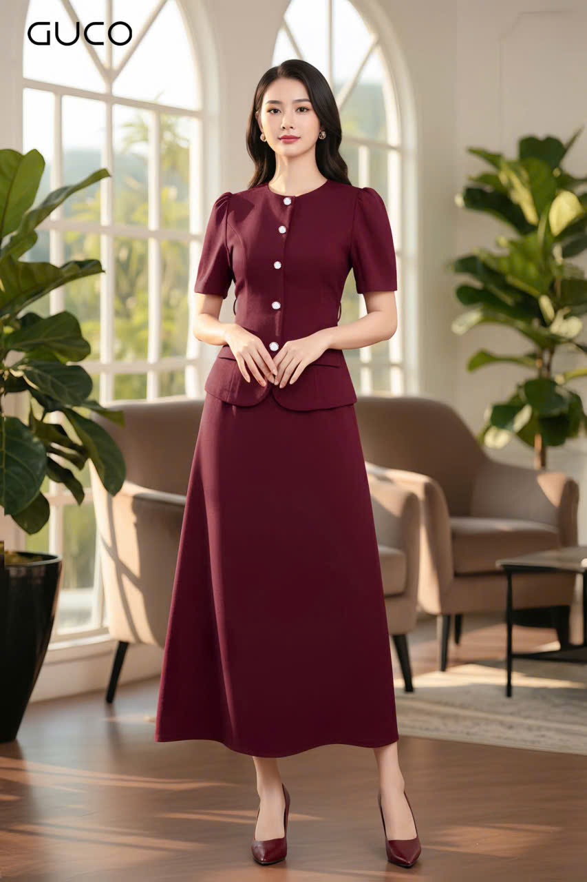 CHÂN VÁY XÒE CÔNG SỞ - ĐỎ