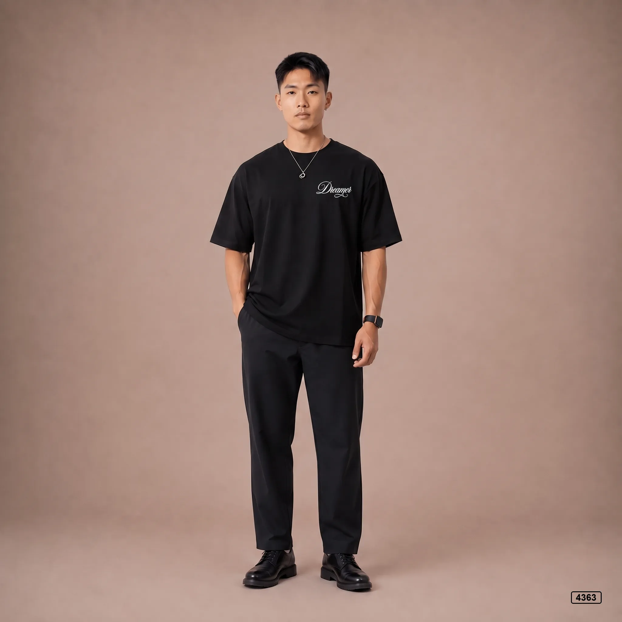 Áo thun nam form rộng Dreamer Slogan TeePrint 4363_thumbnail_4