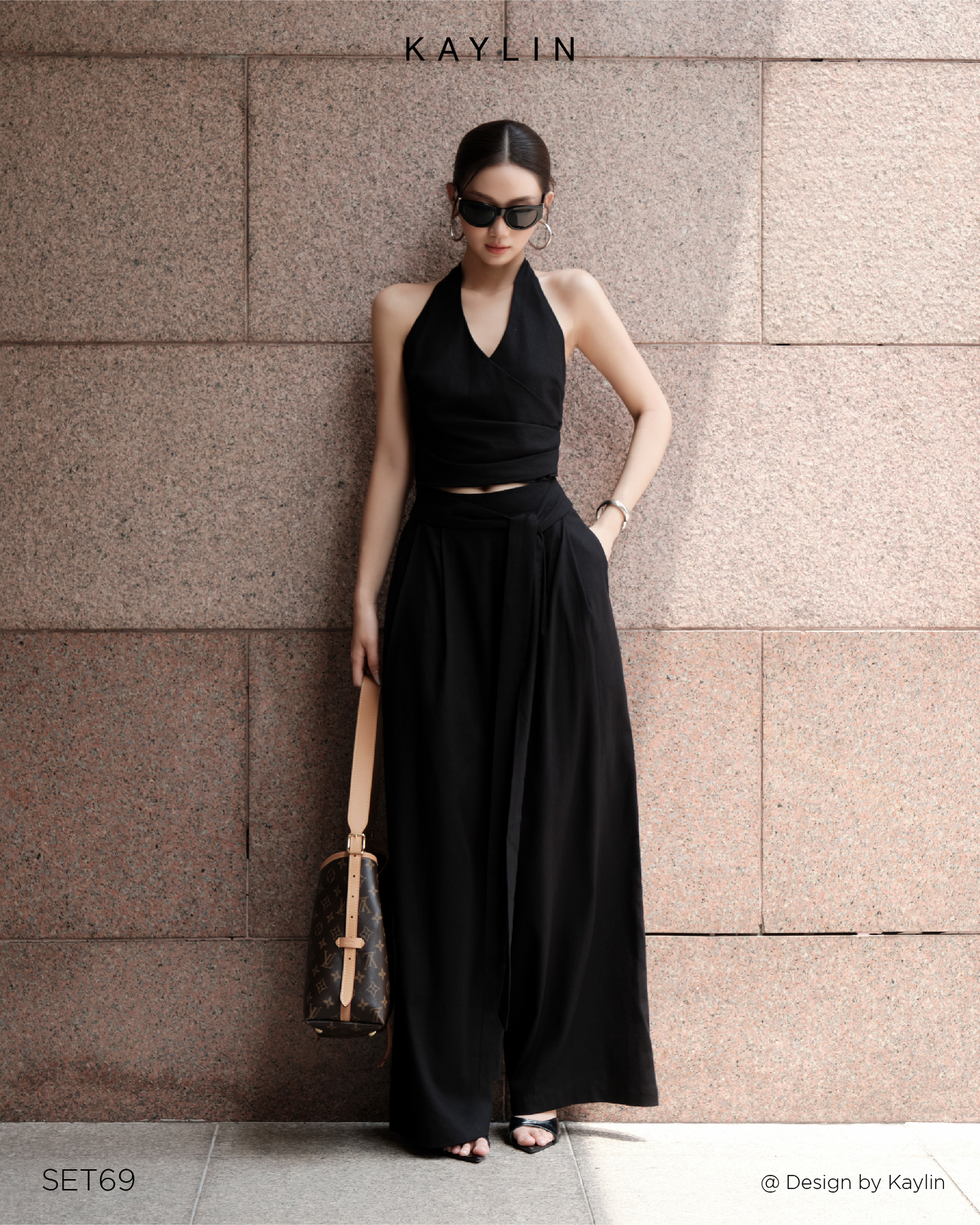 Set Linen Áo Yếm Phối Quần Suông KAYLIN Minimal Set