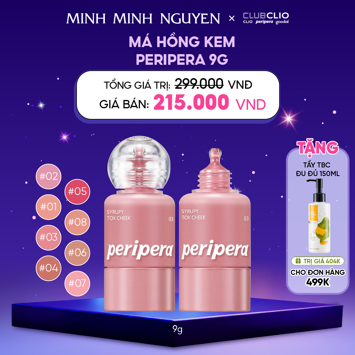 Má Hồng Kem Peripera SYRUPY TOK CHEEK 9G