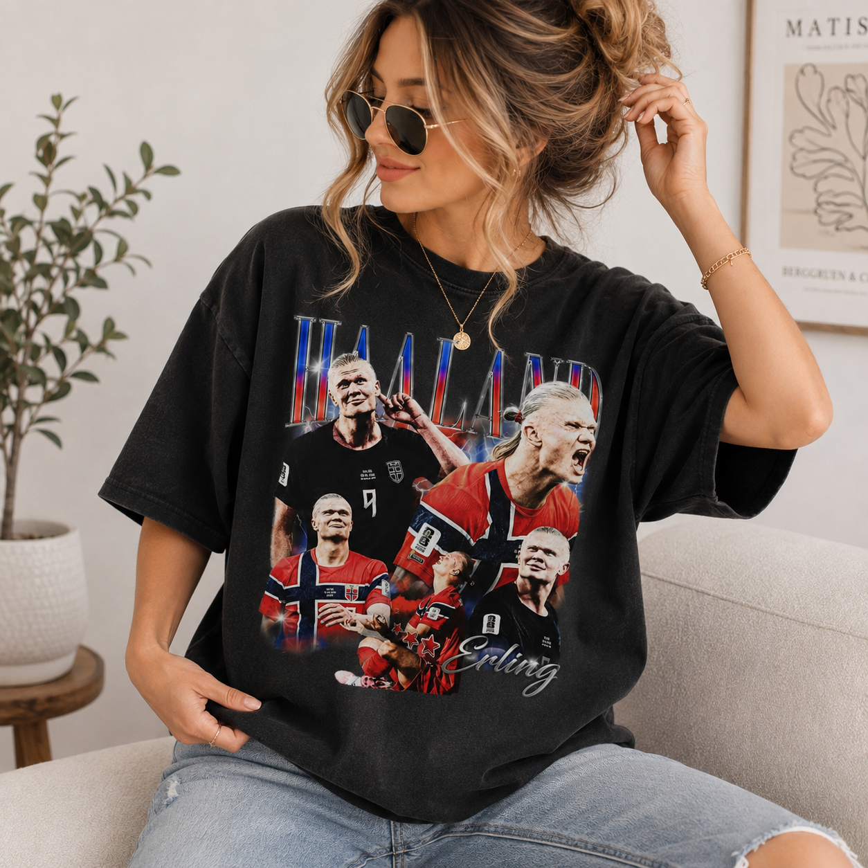 Haaland Norway Comfort Colors Shirt, Funny Haaland Meme Tee, Norway Soccer Graphic T-Shirt, Unisex Football Fan Gift_thumbnail_2