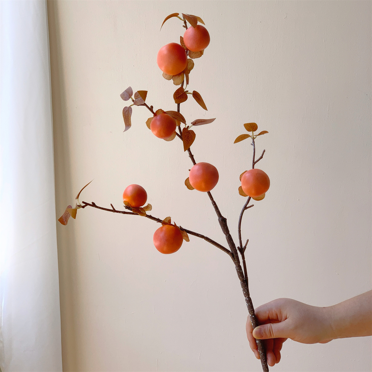 Cành Hồng Như Ý 7 Quả Decor Nhà