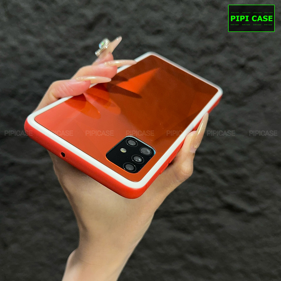 Ốp Lưng Samsung A71 - Kim Cương 6D - Đỏ viền trắng_thumbnail_1