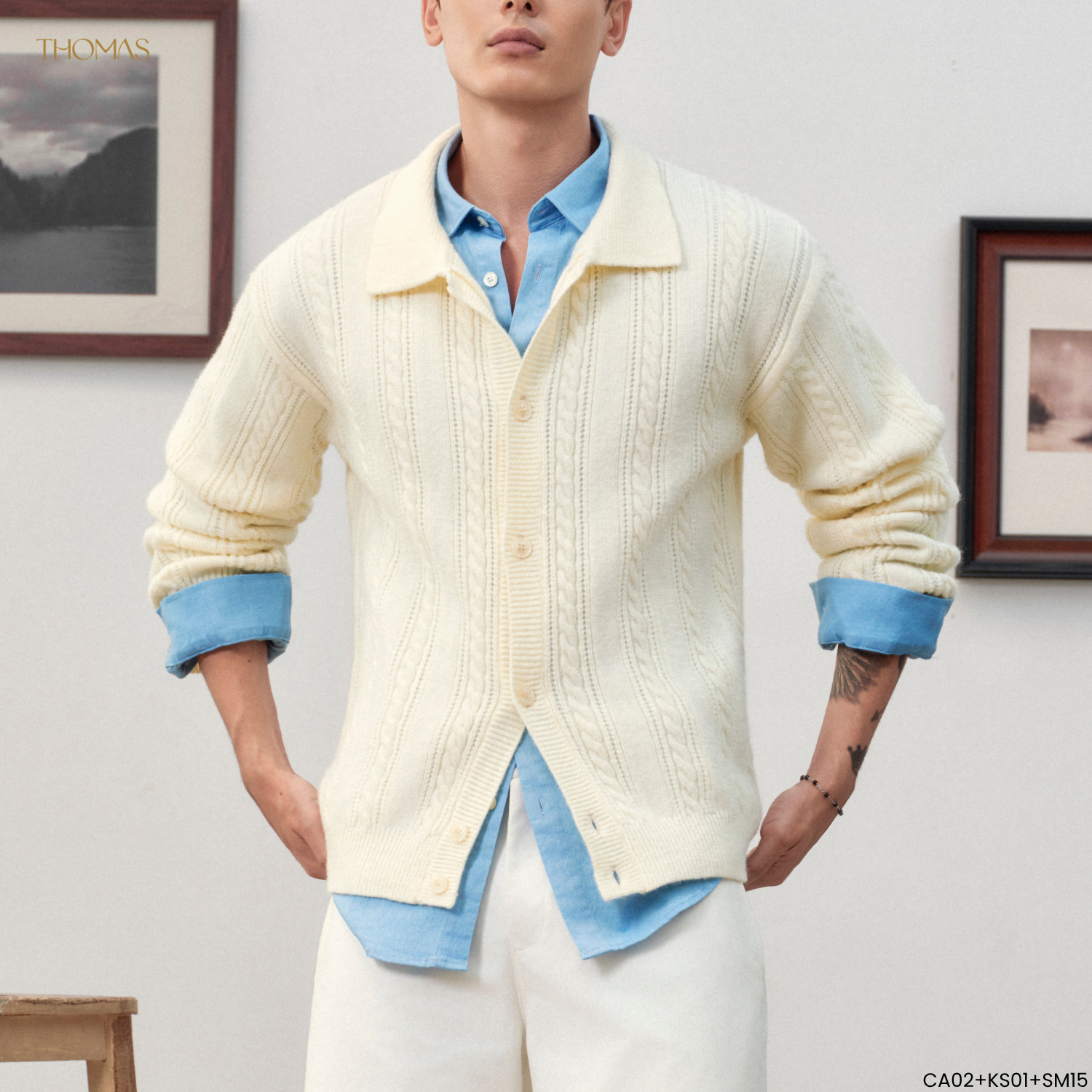 Áo Cardigan Dệt Kim Ivy Sợi Acrylic Form Regular_thumbnail_3