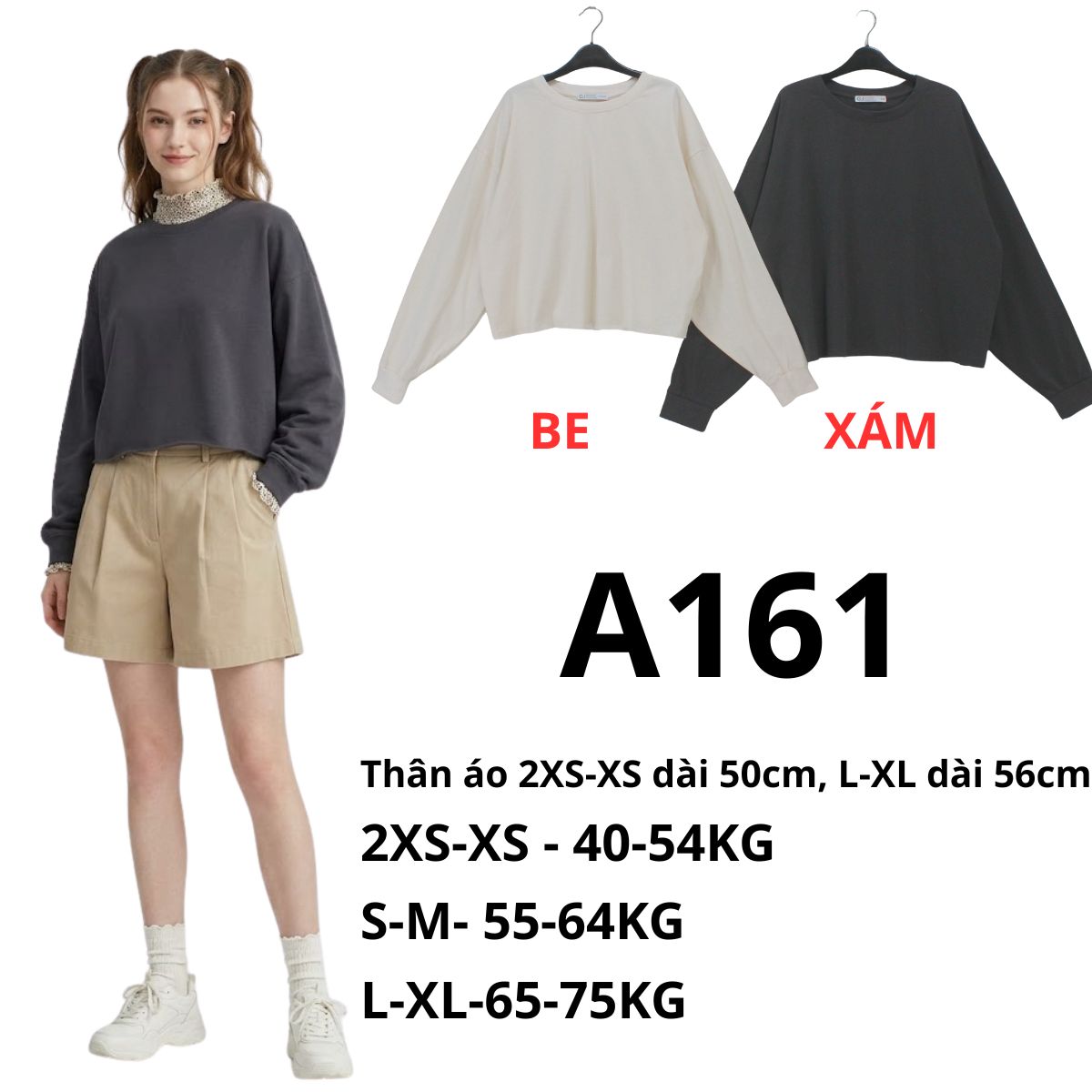 A161- Áo over crop GJ
