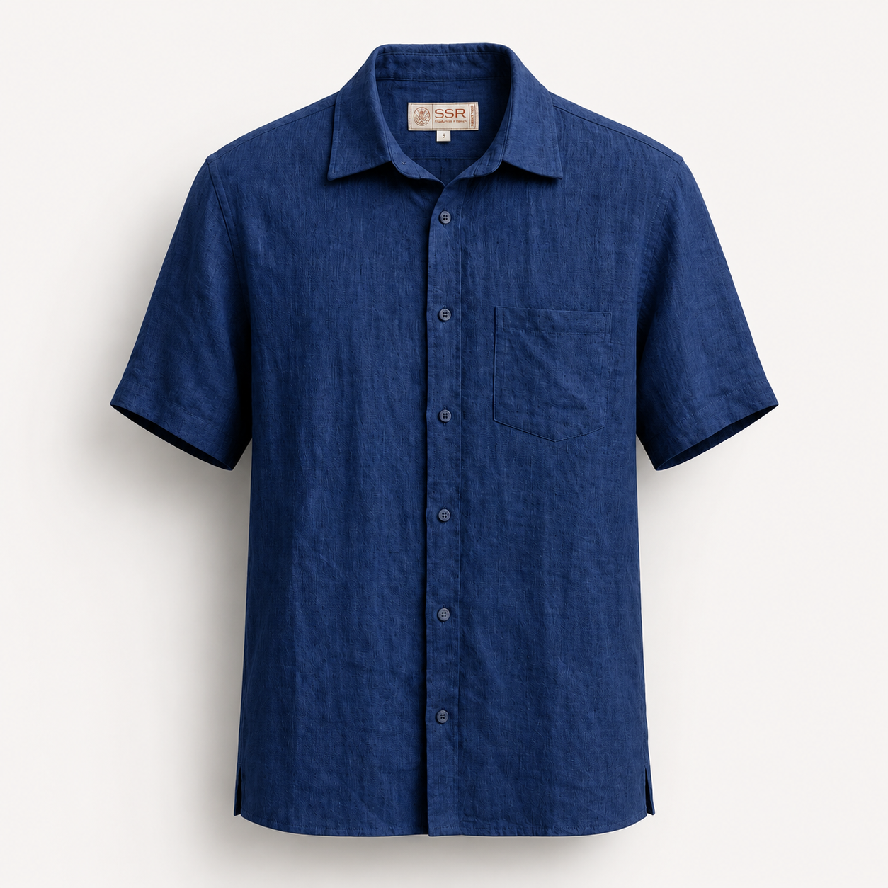 100% PREMIUM LINEN - SƠ MI NGẮN TAY CỔ ĐỨC - Vạt Ngang Túi Ngực_thumbnail_12