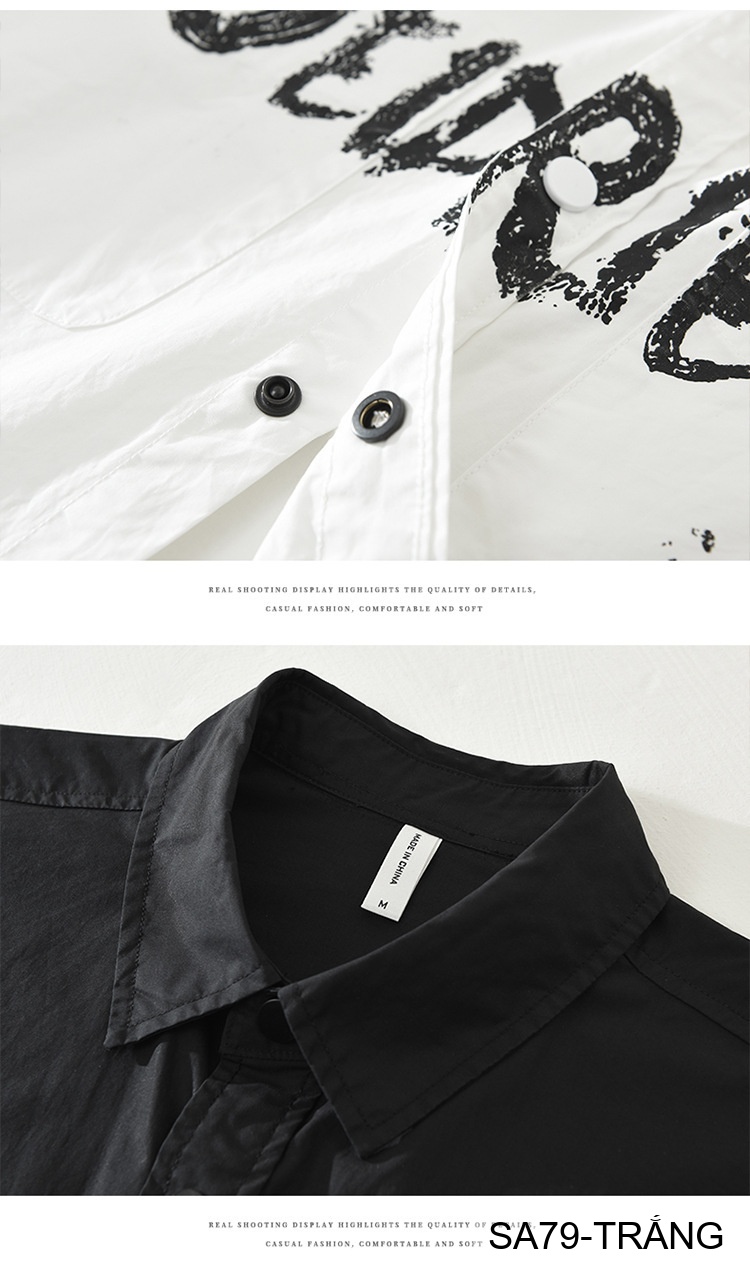 SA79 - Áo sơ mi nam tay dài phong cách streetwear in chữ nghệ thuật, chất cotton mềm mại, form rộng thoải mái_thumbnail_5