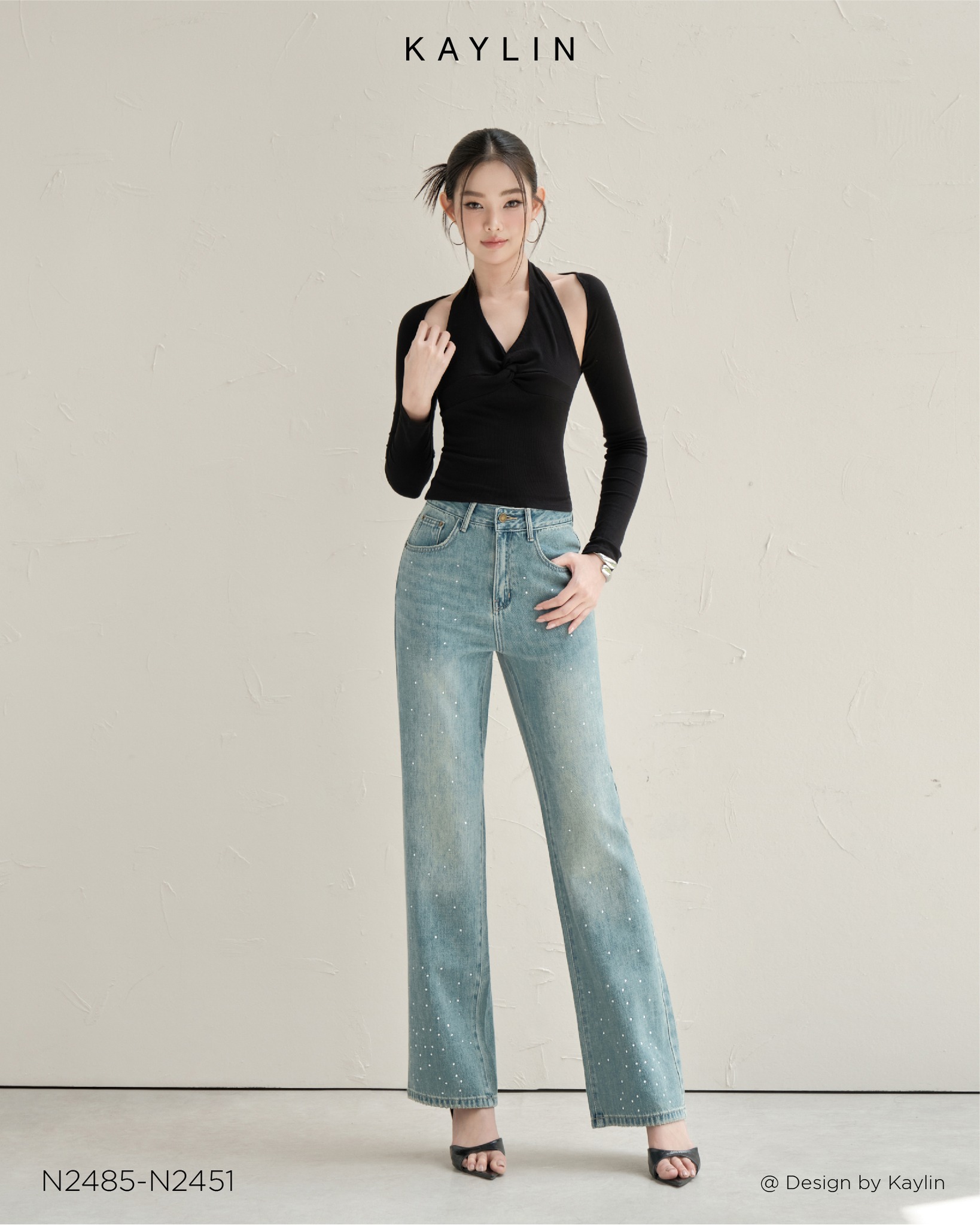 Áo Cổ Yếm KAYLIN Phối áo Khoác Ngoài