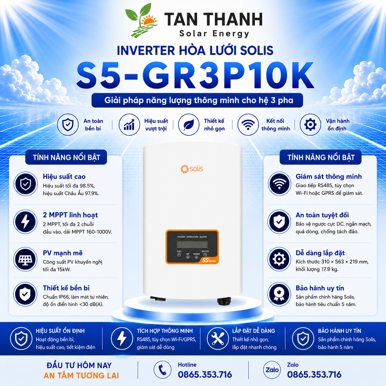  Solis S5-GR3P10K 10kW 3 Pha
