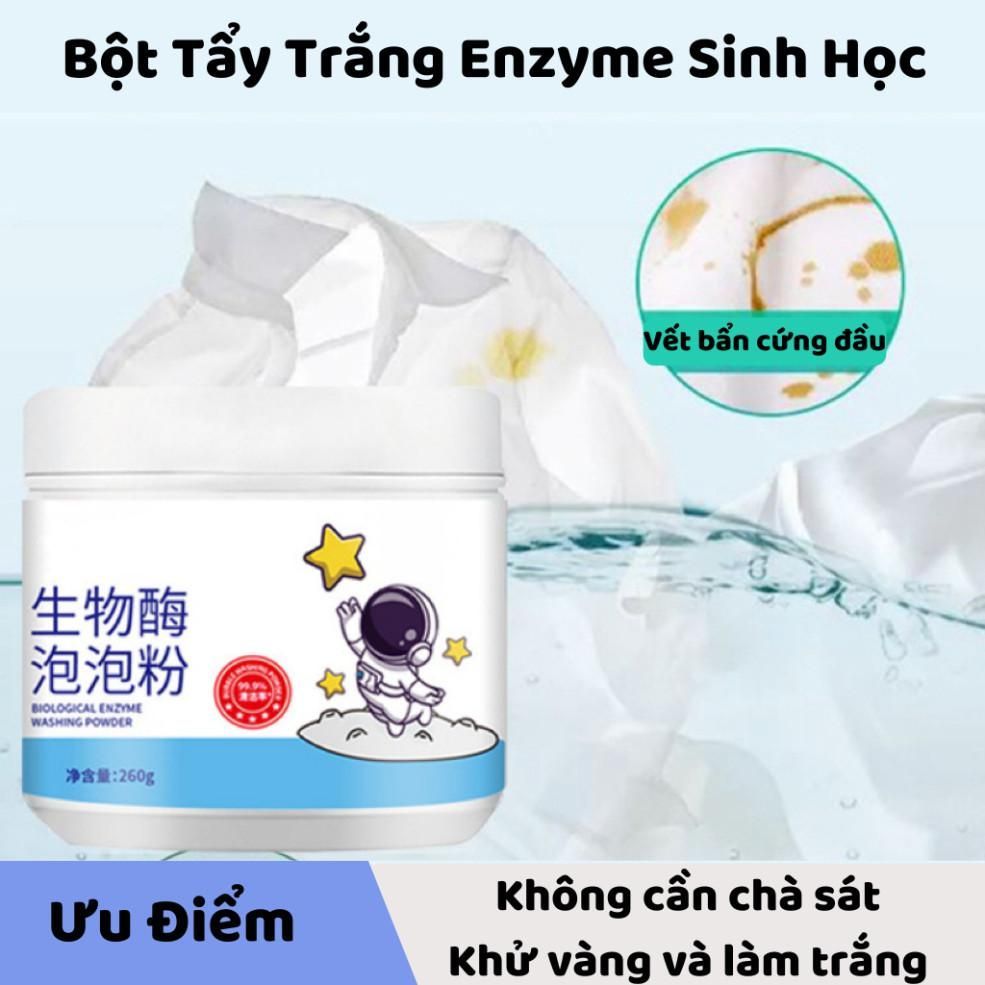 Bột Tẩy Trắng quần áo Enzyme Sinh Học, thuốc tẩy trắng quần áo làm sạch quần áo, khử ố vàng, khử mốc 260g