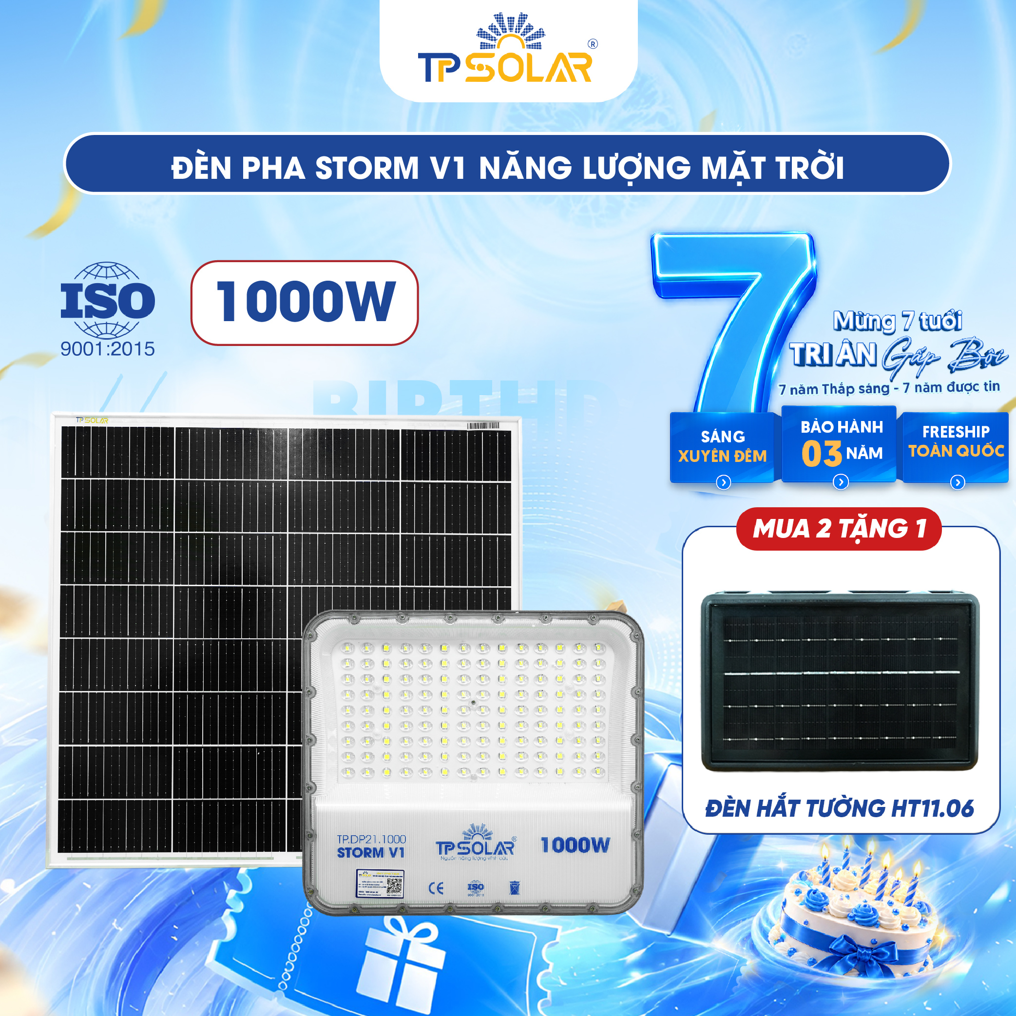 Đèn pha STORM V1 năng lượng mặt trời TP SOLAR PRO DP21
