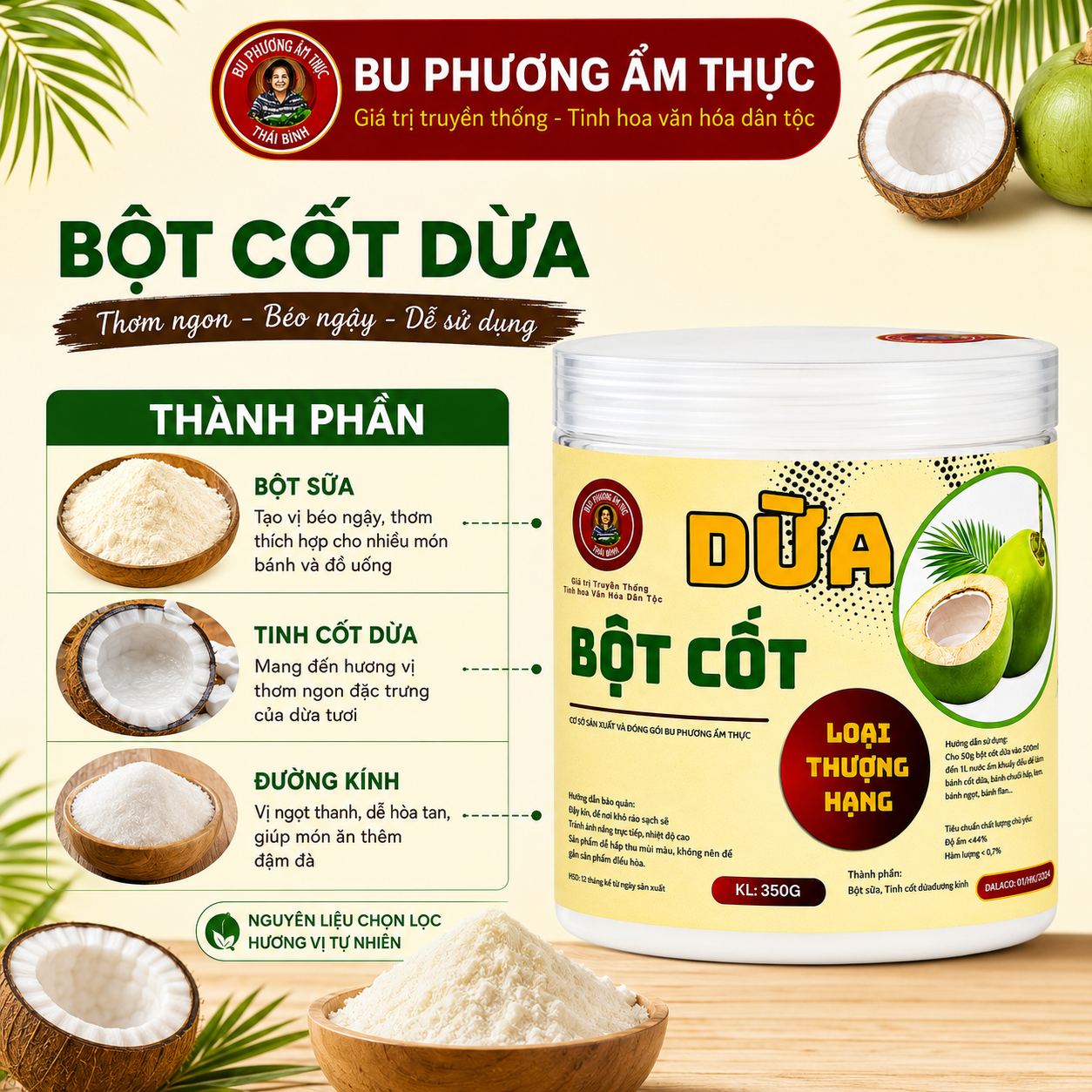 Bột Cốt Dừa Bu Phương 350G – Làm Bánh, Chè, Kem Thơm Béo - BP19_thumbnail_5