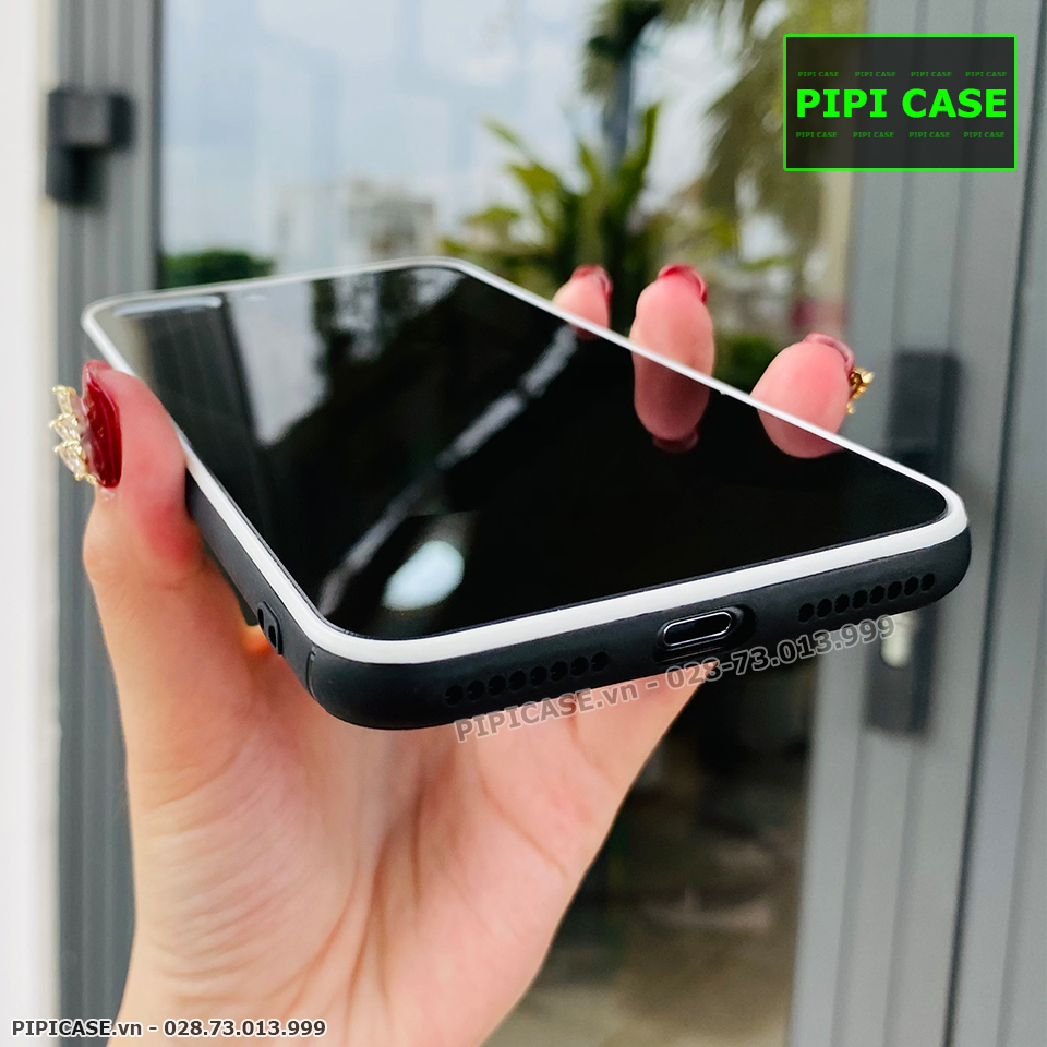 Ốp Lưng iPhone 7 Plus / 8 Plus - Kim Cương 6D - Đen Viền Trắng_thumbnail_3