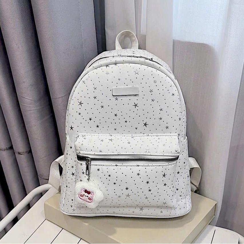 (Tặng Móc Gấu) BaLô Họa Tiết Dải Ngân Hà Nhỏ Gọn Đi Chơi Phối Charm Hoa Mặt Cười Bông Xù Cute BL415_thumbnail_1