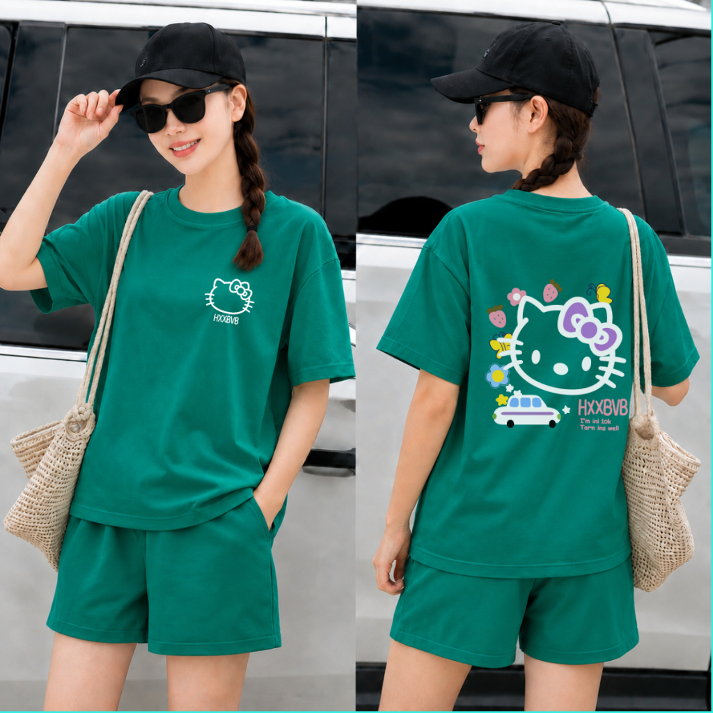 [Form Rộng] Set bộ thun nữ hình HELLO KITTY  - Loza BP731_thumbnail_3