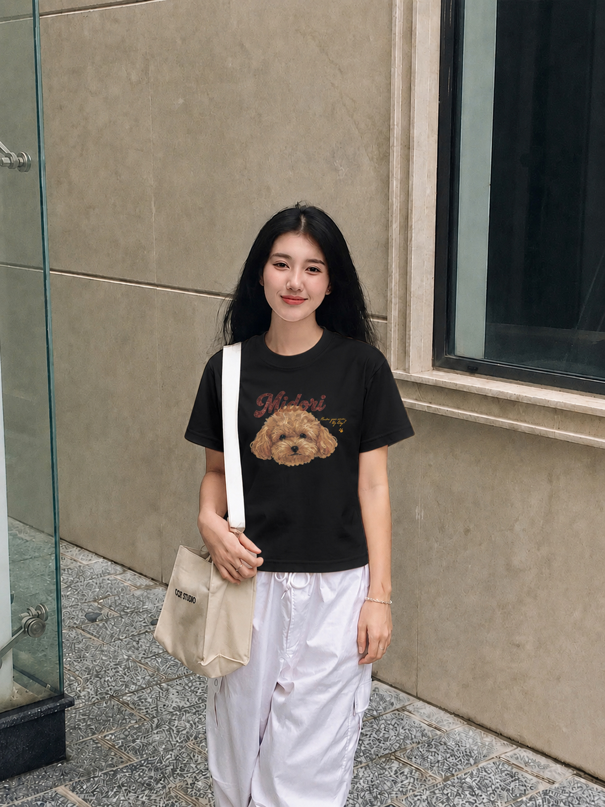 Áo thun Baby tee Poodle Nâu cotton Underthinker_thumbnail_5