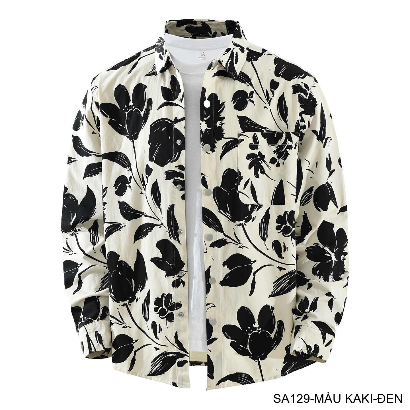 SA129 - Áo sơ mi nam dài tay họa tiết hoa cách điệu, form rộng thoải mái, phong cách streetwear trẻ trung_thumbnail_5