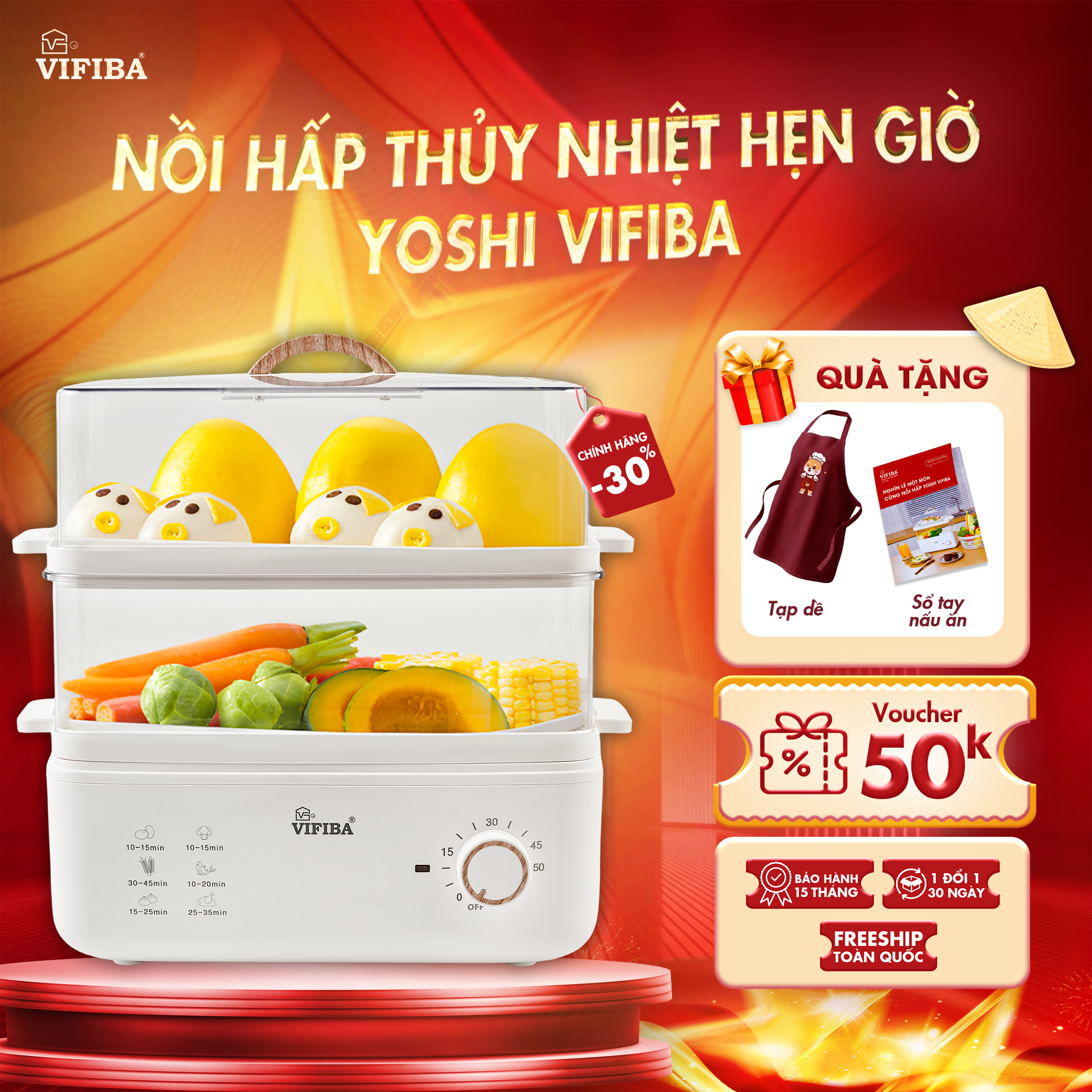 Nồi Hấp Điện Thủy Nhiệt Yoshi Vifiba