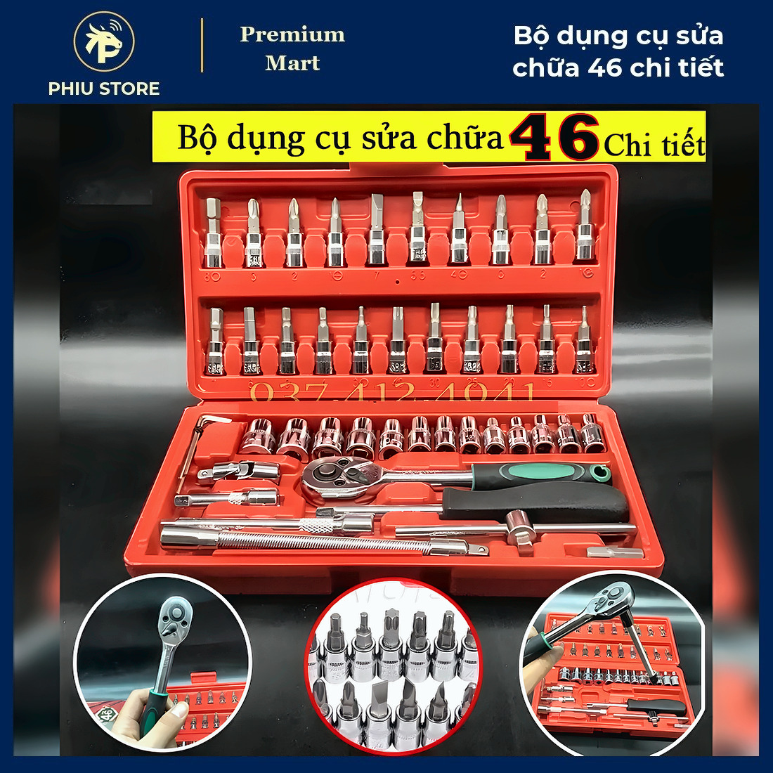 Bộ Tuýp Sửa Xe Máy - Bộ Dụng Cụ Sửa Chữa 46 Chi Tiết, Bộ Tuýp Sửa Xe Ô Tô - PHIU STORE_thumbnail_2