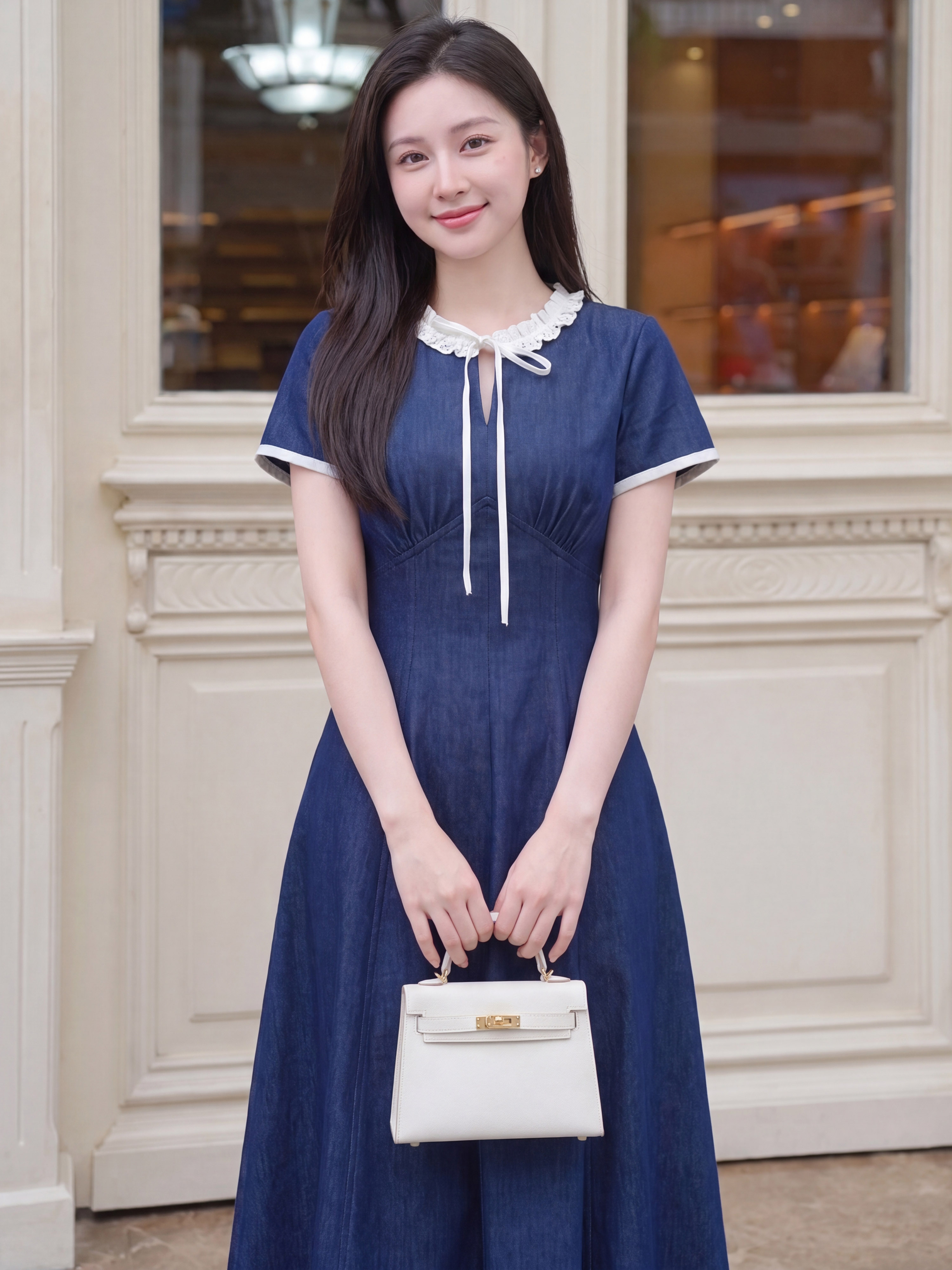 Váy denim cộc tay phối cổ 607008_thumbnail_5