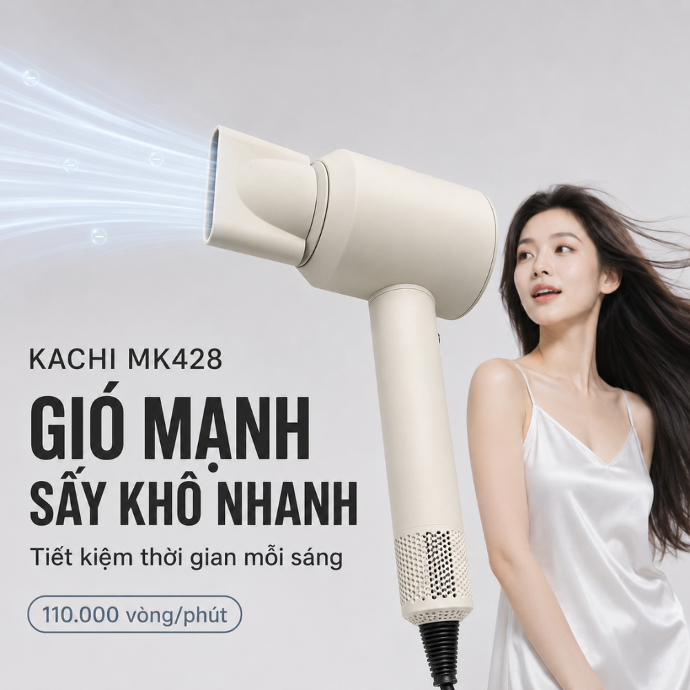 Máy Sấy Tóc Tốc Độ Cao Kachi MK428 ION (110.000 vòng/phút) - Sấy Nhanh, Chăm Sóc Tóc Ion Âm, Kiểm Soát Nhiệt NTC_thumbnail_10