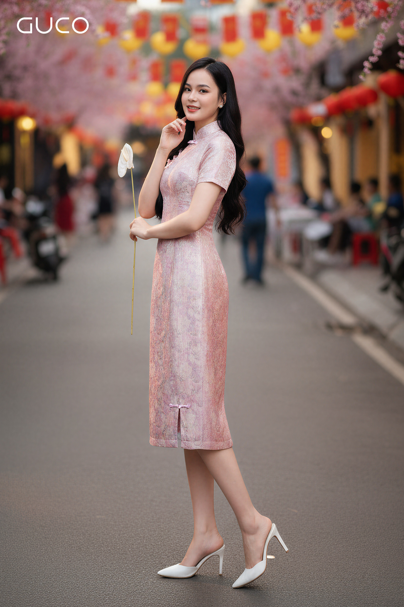 ĐẦM A CỔ TÀU GẤM HOA CAO CẤP - HỒNG_thumbnail_1