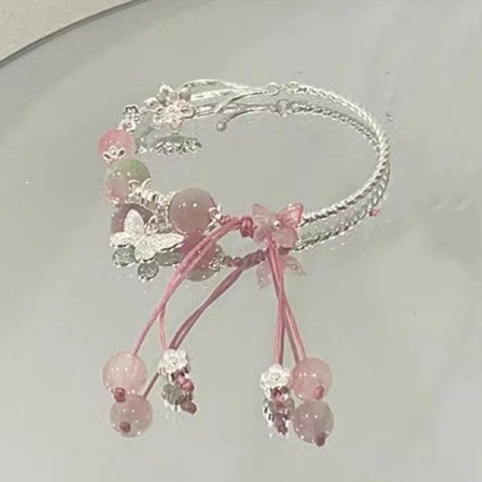 Vòng tay bướm tre nửa vòng kiểu Trung Hoa mới dành cho nữ, phiên bản học sinh giá trị cao, trang sức độc đáo và cao cấp