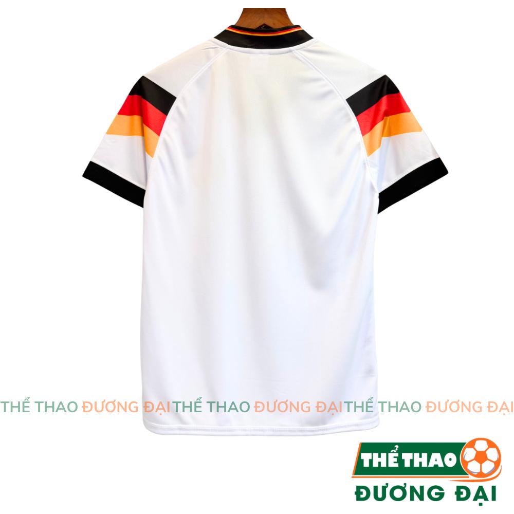 Quần Áo Bóng Đá ĐT Đức Retro 1992 Trắng Thun Mè Thoáng Khí Thể Thao Đương Đại_thumbnail_1