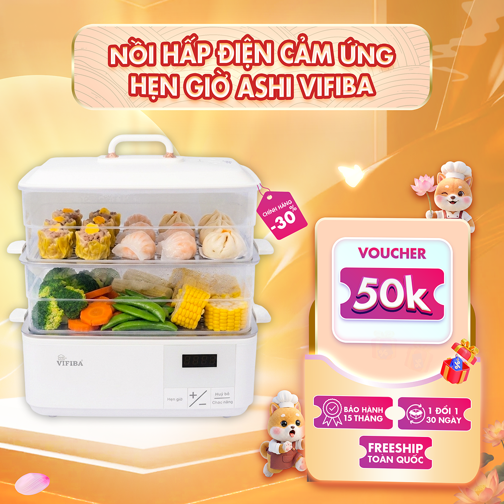 Nồi Hấp Điện Cảm Ứng Ashi Peanut Cook 2 Tầng Dung Tích Lớn_thumbnail_1