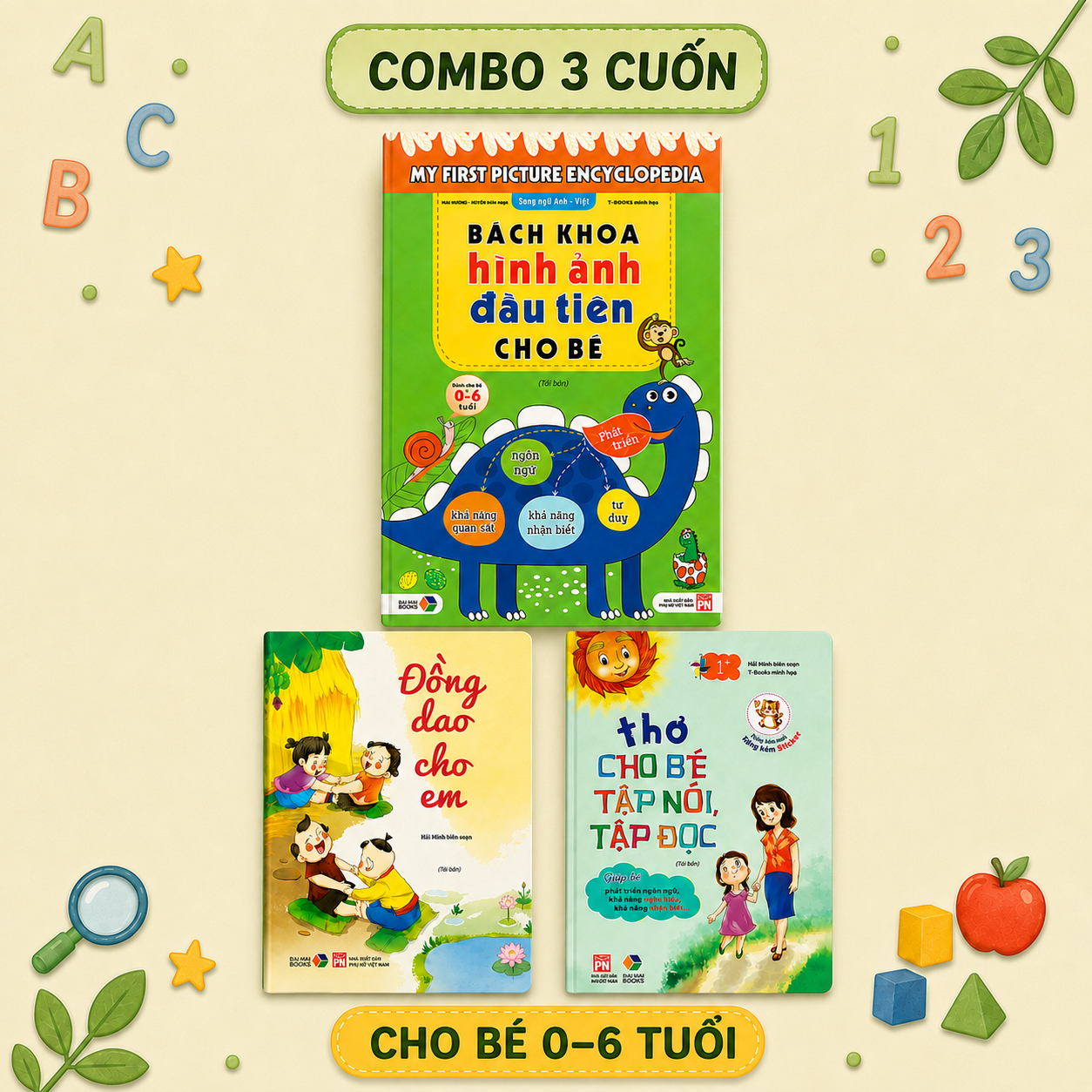 Combo 3 Cuốn Bách Khoa Hình Ảnh, Đồng Dao, Thơ Cho Bé