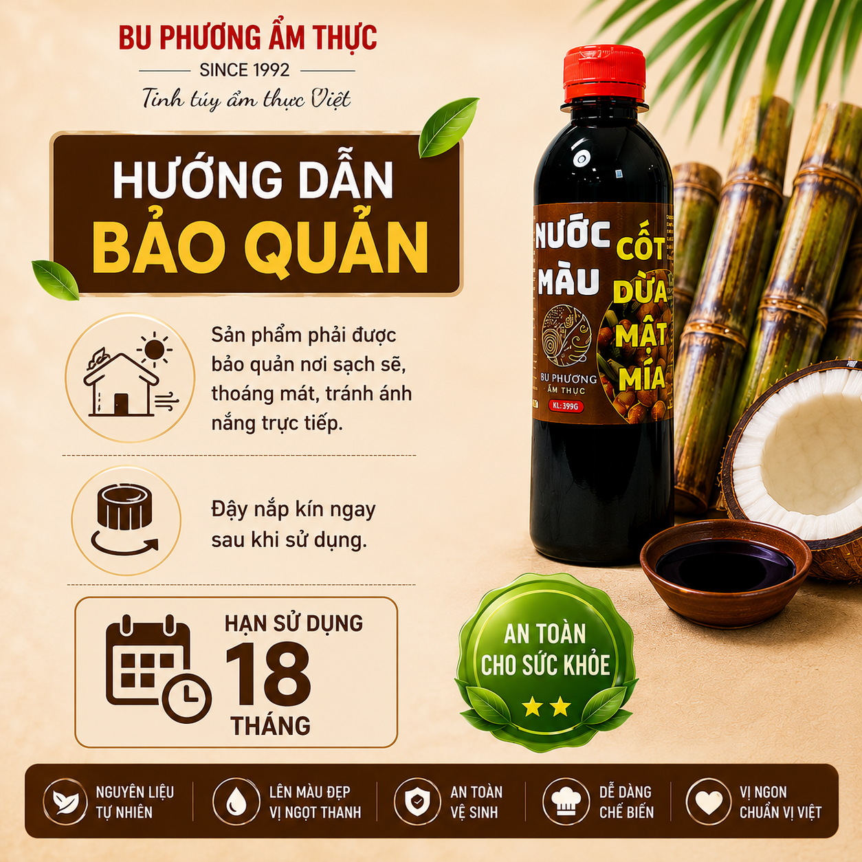 Combo 2 Chai Nước Màu Cốt Dừa Mật Mía Bu Phương 399G – Nước Hàng Kho Cá, Thịt, Gà Màu Đẹp - BP21-2_thumbnail_6