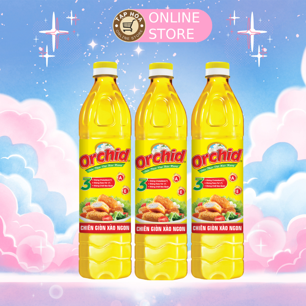 Dầu thực vật tinh luyện Orchid chai 1 lít