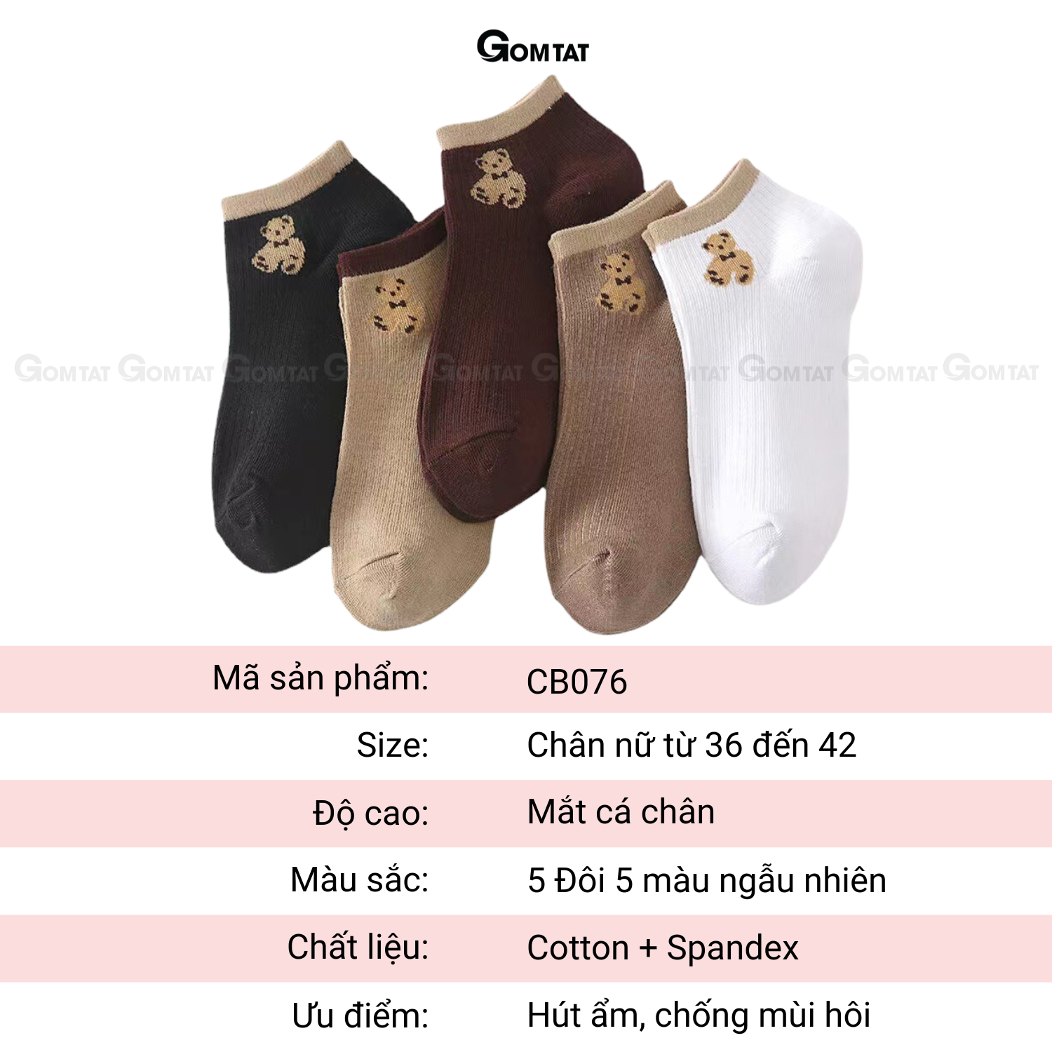 Set 5 đôi tất vớ nữ cổ ngắn UYE-CBCN_thumbnail_9