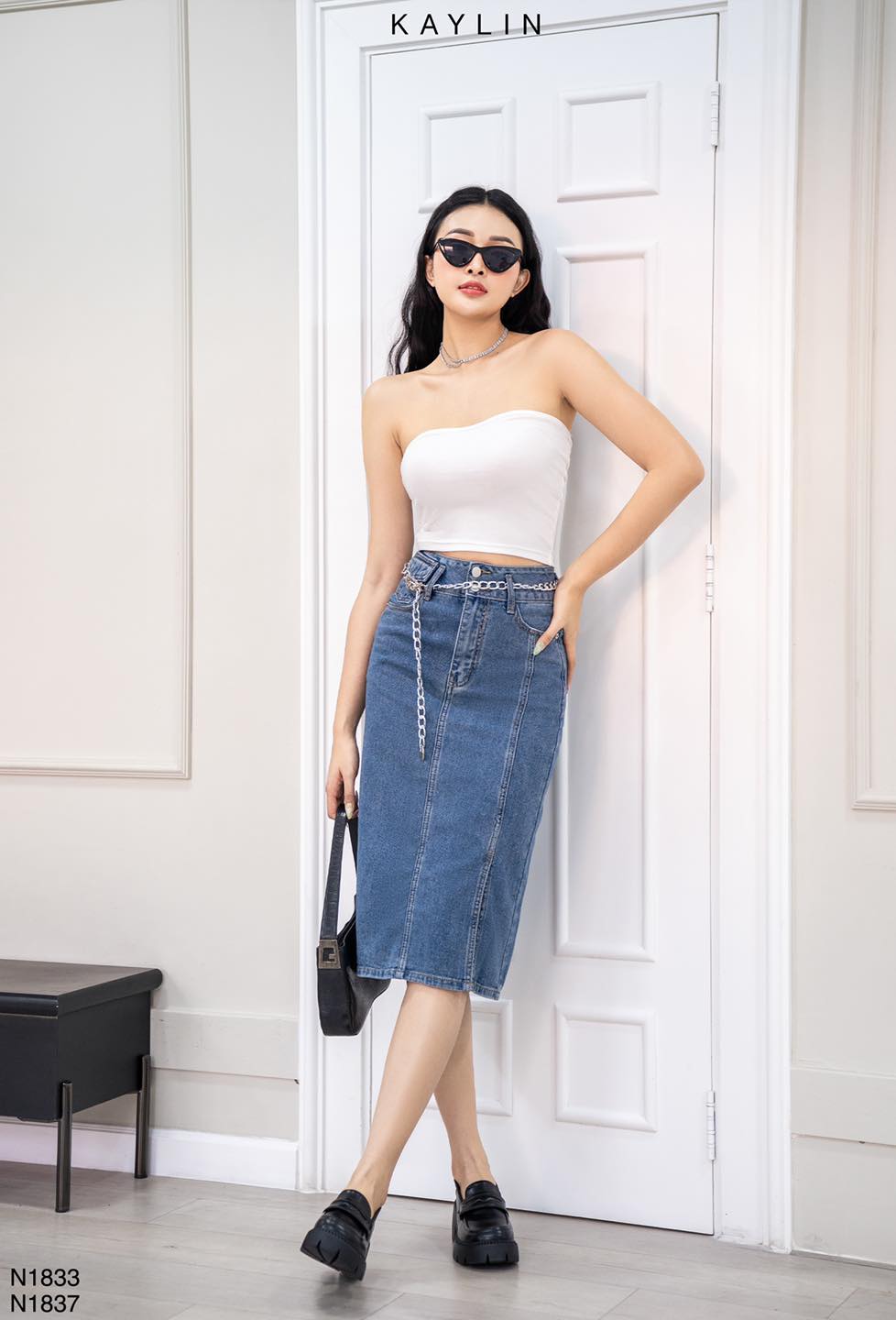 Áo ống croptop ôm body KAYLIN không dây viền trái tim