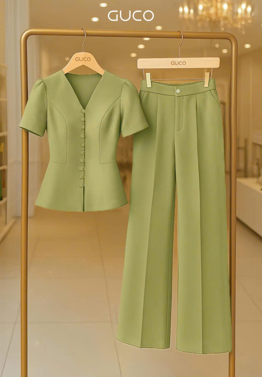 GUCO QUẦN SUÔNG CÔNG SỞ LY NỔI - XANH BƠ